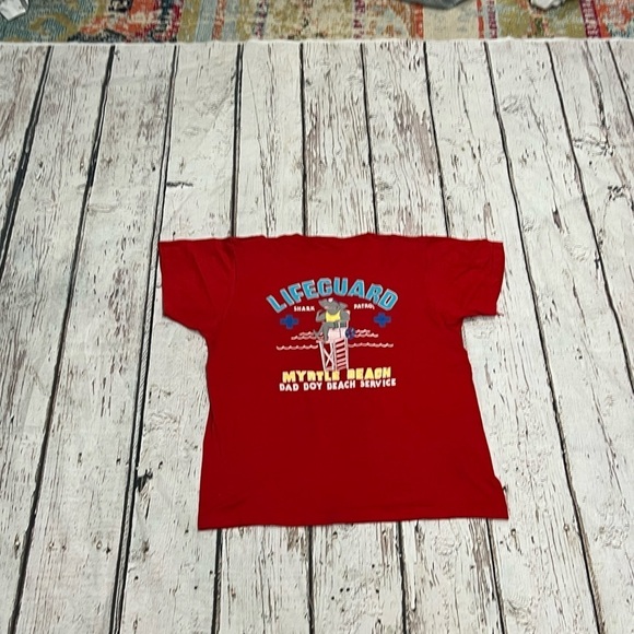 Vintage 1980s Myrtle Beach Lifeguard Beach Summer 80s Destination tee tshirt - Picture 5 of 6
